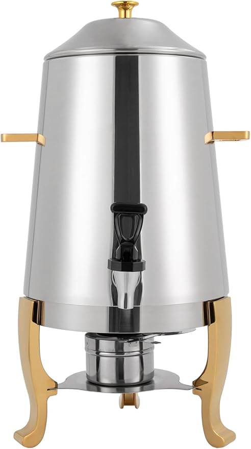 YIYIBYUS 3.5 Gallon Hot Beverage Dispenser, Stainless Steel Coffee Urn Chafer w/Two Heating Methods, Hot Drinks Dispenser for Milk Coffee Tea Water Juice - Parties Event Buffet Catering