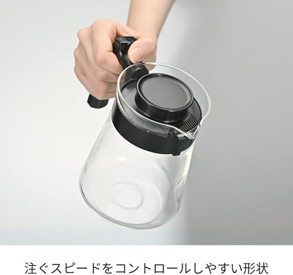 HARIO PES-02-B Pegasus Server, 600 Microwave-Safe, 20.1 fl oz (600 ml), 2-5 Cups, Black, Made in Japan