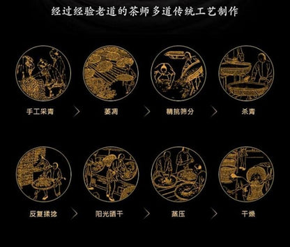 TIAN HU SHAN Premium 8 Years Aged Puerh Black Tea Cake 12.35 Ounce (350g) (Pack of 2)