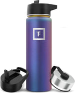 Load image into Gallery viewer, IRON °FLASK Camping &amp; Hiking Hydration Flask with Straw, Wide Mouth Insulated Stainless Steel Sports Water Bottle - 22 oz Aurora