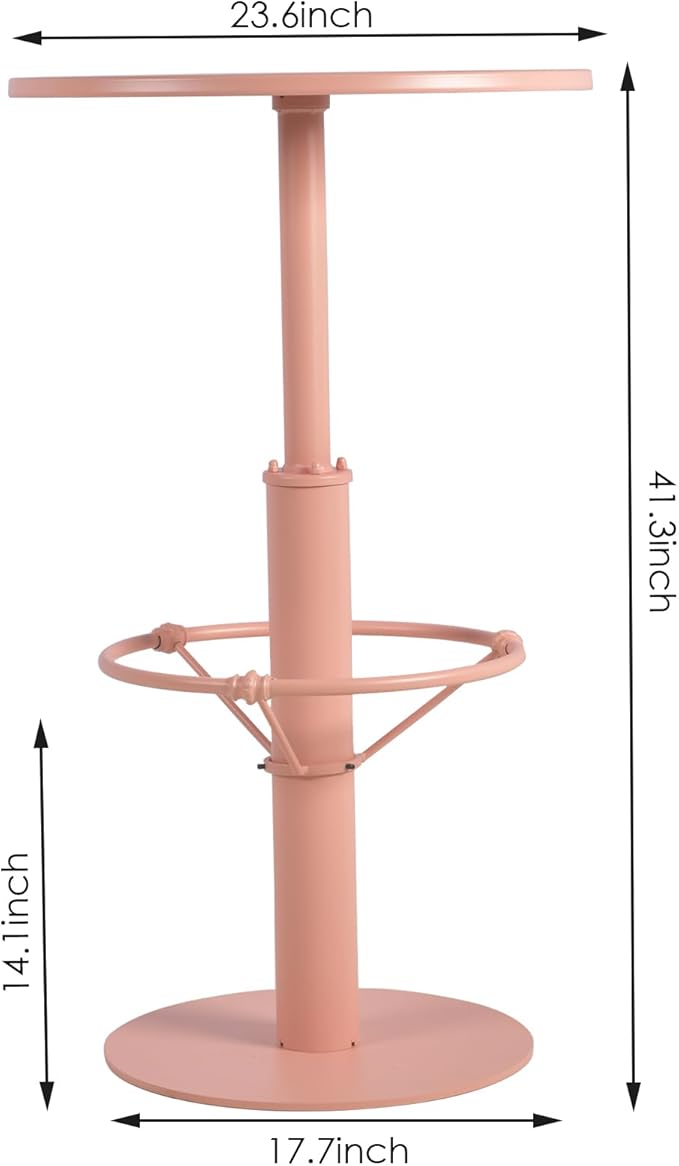 Industrial High Bar Table 41.3inch Height Tall Bistro Table for Home Kitchen Modern Patio Table for Outdoor Balcony Lawn Metal Cafe Table for 2-3 People