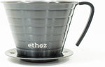 Load image into Gallery viewer, Ethoz® Pour Over Coffee Maker – Sustainable Stainless Steel Pour Over with Built-In Reusable Filter, Flat/Convex Bottom for Even Extraction, Eco-Friendly Design, Precision Anywhere Brewing