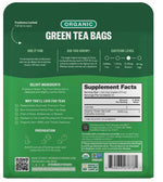 Load image into Gallery viewer, FGO Organic Green Tea, 20 Count Eco-Conscious Tea Bags, Caffeinated, Resealable Pouch, Packaging May Vary (Pack of 1)