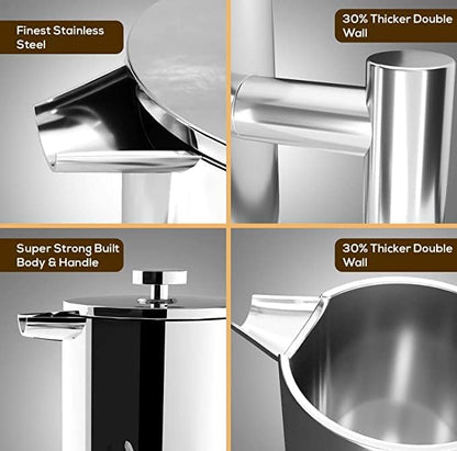 Utopia Kitchen Stainless Steel French Press Coffee Maker 50 Oz, French Press Tea Maker, Cold Brew Portable Travel Coffee Presses, Tea Press Gifts Silver