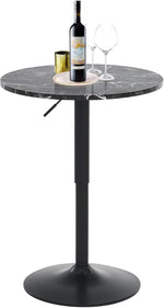 Load image into Gallery viewer, 23.6" Round Bar Table, Adjustable Height, MDF Top with Metal Support, Suitable for Cafe, Kitchen Island, Counter, Black