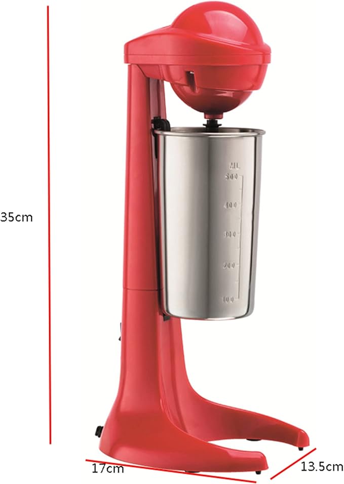 Electric Milkshake Maker Machine, 100W 2-Speed Milk Shake Mixer Machine with 17oz Stainless Steel Mixing Cup, Commercial Milkshake Blender & Drink Mixer for Home or Business(Red)