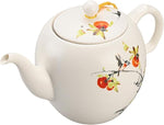 Load image into Gallery viewer, Teapot with Infuser Ceramic Tea Pot with Removable Stainless Steel Fliter for Loose Tea 15.80 OZ/450ml (1-2cups) Teapots for Tea Coffee Milk for Office Home Men Women White(Persimmon)