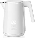 Load image into Gallery viewer, Electric Kettle, 1.0L 1200W Fast Heat with Auto Shut-Off, Boil-Dry Proof, 7 Temperature Control Teapot, Double Wall Stainless Steel Water Boiler Heater, 4H Keep Warm, Cool Touch Coffee Tea Pot, White