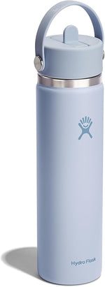 Load image into Gallery viewer, Hydro Flask Water Bottle - Insulated Stainless Steel - Wide Mouth Flex Straw Lid, Non Spill, Leakproof and Refillable in 24 Oz Surf Blue