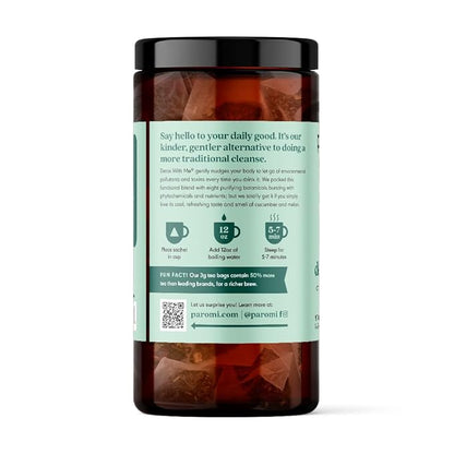 Paromi Detox With Me Rooibos Organic Tea Organic Herbal Tea, Signature Jar, 15 Count