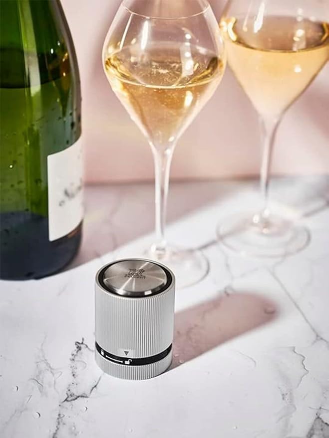 Peugeot Line Bottle Stopper For Sparking Wine, Light Grey