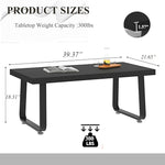 Load image into Gallery viewer, HSH Black Modern Coffee Table, Rustic Wood and Metal Center Table, Farmhouse Simple Living Room Coffee Tables, Industrial Minimalist Wooden Tea Coffee Table for Bedroom Home Office, Black Oak, 39 in