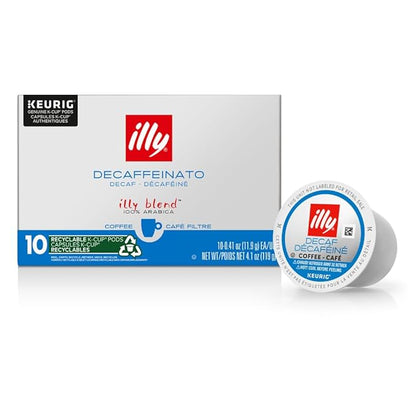 Illy Coffee K Cups - Pods For Keurig Machines – Classico Decaf Roast – Notes of Caramel - Mild, Flavorful & Balanced Flavor - No Preservatives – 10 Count