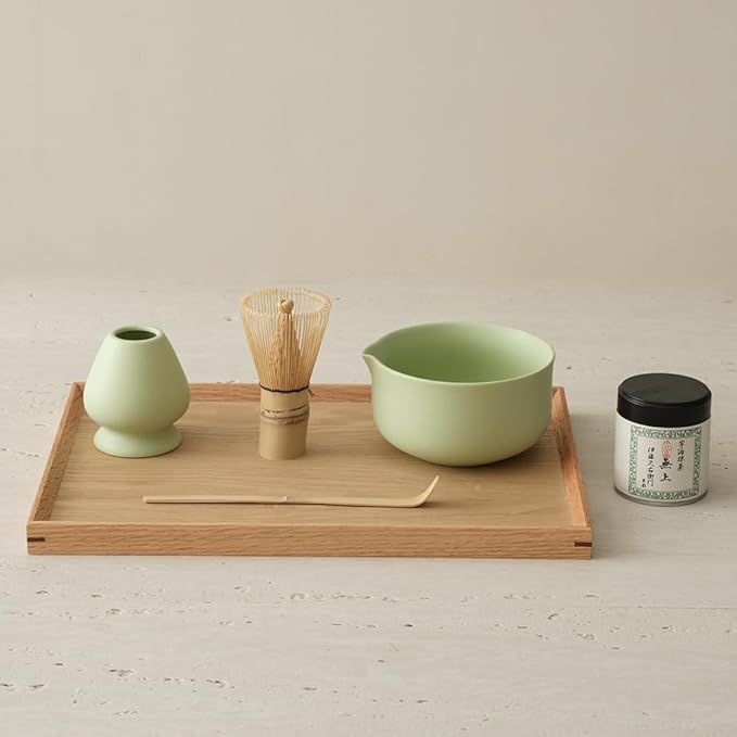 Matcha Kit - Premium Matcha Whisk Set with Traditional Bamboo Tools, Ideal Matcha Tea Set for Home (Mint Green)
