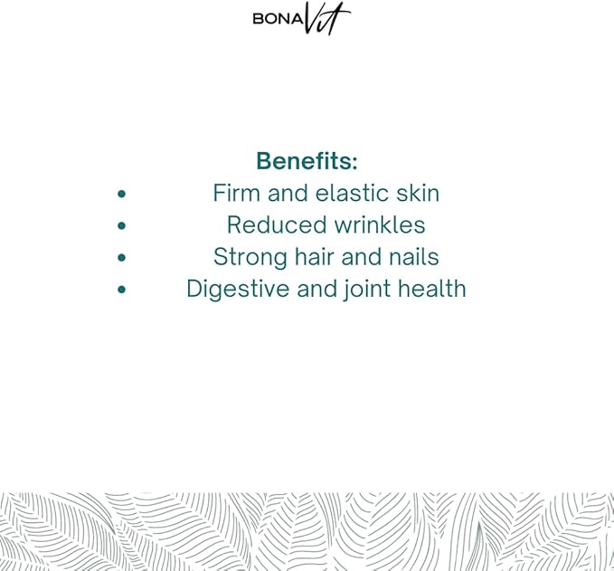 BonaGlow - Hydrolyzed Collagen Types I, II, III, IV, V, X - Premium Blend - 24 Servings - with Vitamin C, Digestive Enzymes - Sugar-Free, Non-GMO, Paleo-Friendly - Skin, Hair, Nails.