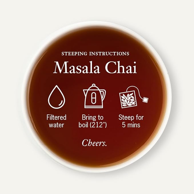 Steven Smith Teamaker Masala Chai No. 33, Caffeinated, Sugar-Free, Spiced, Full Leaf Black Assam Tea Blend, Tea Bags 15 Sachets, 1.8oz each