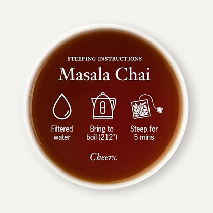 Steven Smith Teamaker Masala Chai No. 33, Caffeinated, Sugar-Free, Spiced, Full Leaf Black Assam Tea Blend, Tea Bags 15 Sachets, 1.8oz each