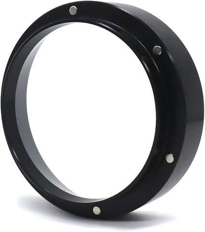 1pc Espresso Dosing Funnel 51/53/58mm Coffee Dosing Ring Aluminum Espresso Distribution Coffee Tool For Home Coffee Bar Shop College Dorm Room Apartment Essential Coffee Accessories (51mm, Black)