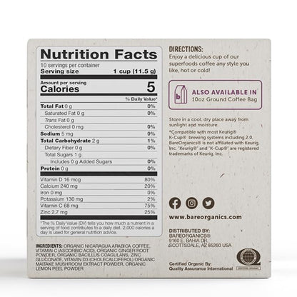 BareOrganics Daily Defense Coffee with Superfoods, 60ct (15660) (Pack of 2)
