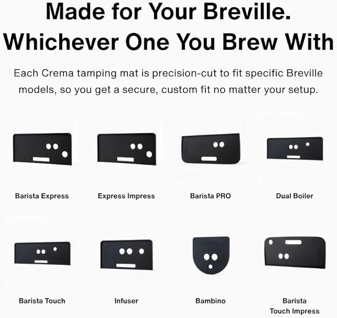 Crema Coffee Tamping Mat for Bambino | Non-Slip Silicone Protection for Countertops & Portafilters | Precision Fit with Drip Tray & Vent Holes | Easy to Clean, Durable Espresso Tamping Pad