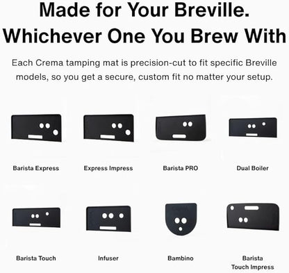 Crema Coffee Products Tamping Mat for Barista Touch | Non-Slip Silicone Protection for Countertops & Portafilters | Precision Fit with Drip Tray & Vent Holes|Easy to Clean,Durable Espresso Tamping Pad