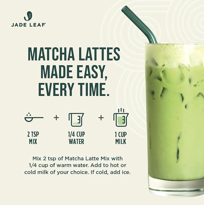 Jade Leaf Matcha Organic Cafe Style Sweetened Matcha Latte Green Tea Powder, Premium Barista Crafted Mix - Authentically Japanese, 100 Servings (2.2 Pound Bulk Tub)