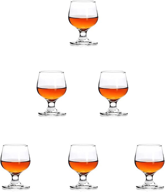 1.75oz Mini Shot Glass Set of 6 - Clear, Super Cute, Perfect for Tasting Brandy - Glass Snifters