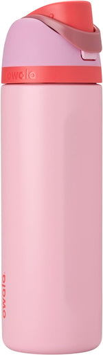 Load image into Gallery viewer, Owala FreeSip Insulated Stainless Steel Water Bottle with Straw for Sports and Travel, BPA-Free Sports Water Bottle, 24 oz, Pink, Angel Food Cake