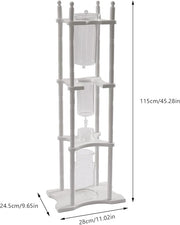 Ice Drip Coffee Maker, 2.5L Iced Coffee Maker Drip Tea Maker Tower Wooden Stand Glass Dripper Machine Cold Brew for Making Delicious Cold, Extracted Coffee at Home, Coffee Shops