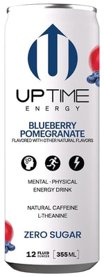 Load image into Gallery viewer, UPTIME Energy Drink, Blueberry Pomegranate, 12 Pack, Vitamin C, L Theanine, Calcium, Sugar Free Energy Drinks for Focus Support, 142mg of Natural Caffeine, 0 Calories, Clean, Natural, 12 fl oz Cans