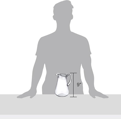 Amazing Abby - Droply - Plastic Pitcher (64 oz, 2 Quart), Clear Water Pitcher with Lid, Fridge Jug, BPA-Free, Shatter-Proof, Great for Iced Tea, Sangria, Lemonade, Juice, Milk, and More