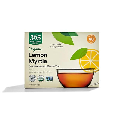 365 by Whole Foods Market, Organic Decaffeinated Green Tea with Lemon Myrtle (40 Tea Bags), 2.1 Ounce (pack of 12)