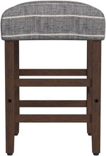 Load image into Gallery viewer, HomePop Home Decor Classic Open-Back Counter Height Barstool Square 24 Inch Bar Stools with Domed Cushion, Midnight Gray Woven Stripe