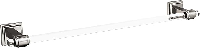 Amerock | Clear/Brushed Nickel | Glacio |Towel Bar | 18 inch (457 mm) | 4 Piece | Bathroom Accessories Set