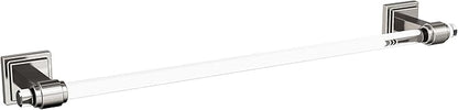 Amerock | Clear/Brushed Nickel | Glacio |Towel Bar | 18 inch (457 mm) | 4 Piece | Bathroom Accessories Set