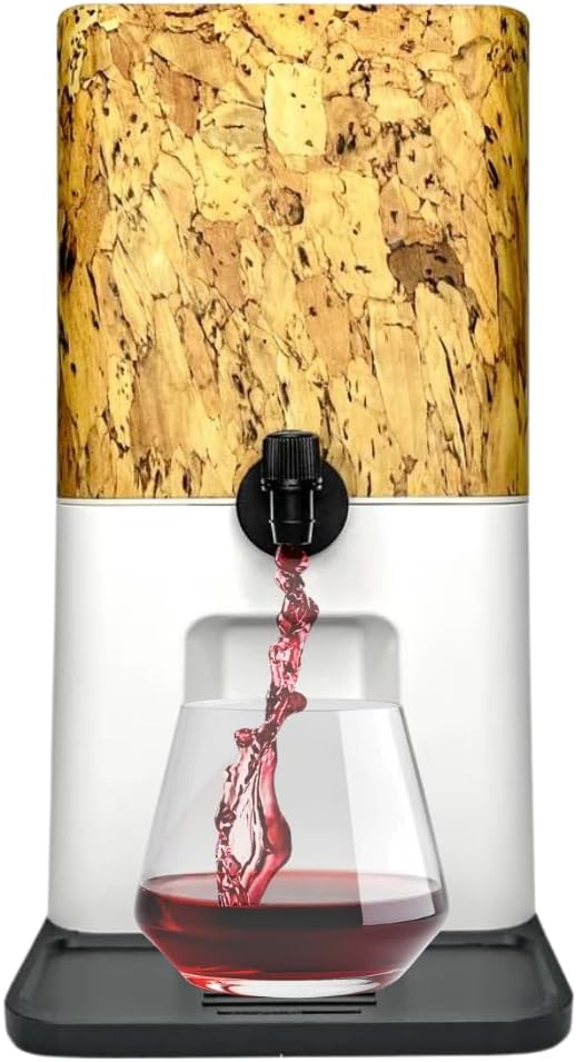 Bebly Box Drink Dispenser and Wine Dispenser | Cork Design | Insulated - No Sweating - No Watered Down Drinks - Simple - Stylish - Mess Free Beverage Dispenser | Includes Freezable, Reusable 3L Bag