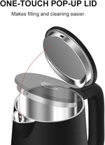 Load image into Gallery viewer, Electric Water Kettle,1.7L Double Wall Electric Tea Kettle with Temperature Control, Stainless Steel Water Boiler Heater, Digital Screen Teapot, Cordless, BPA-Free, Black