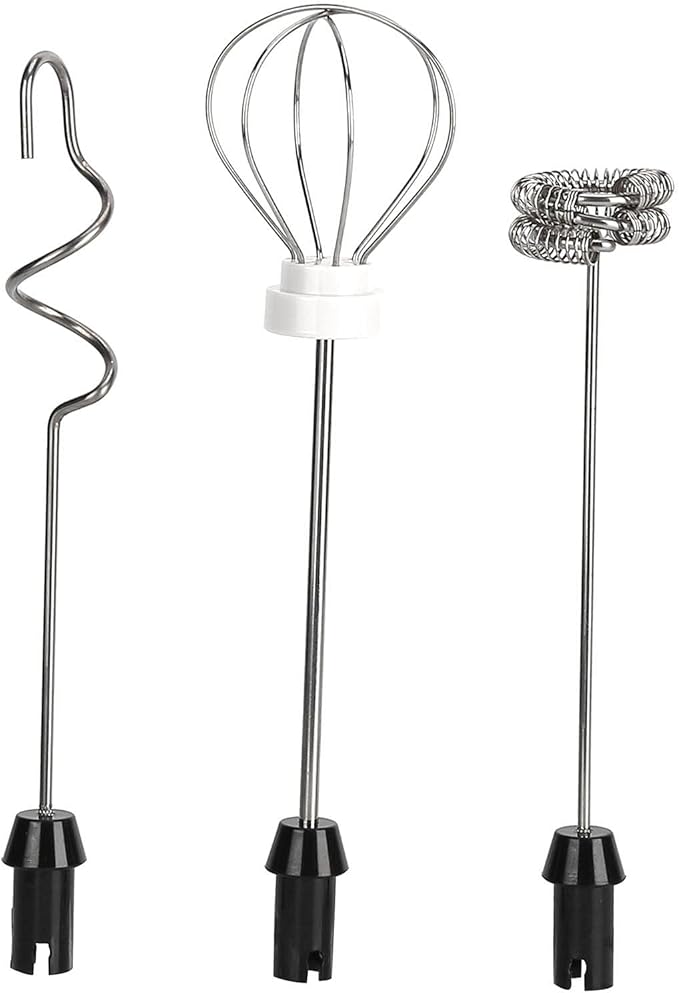 Stainless Steel Electric Milk Frother USB Charging Handheld Egg Beater for Kitchen Latte Art