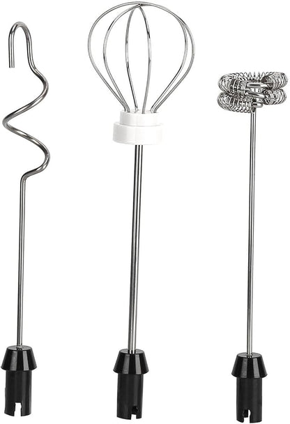 Stainless Steel Electric Milk Frother USB Charging Handheld Egg Beater for Kitchen Latte Art