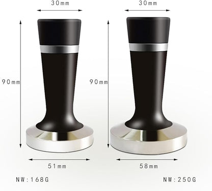 51mm 2 in 1 Coffee Tamper Espresso Hand Tamper 304 Stainless Steel Espresso Coffee Tamper with WDT Tool and Mat (51mm 2 in 1)