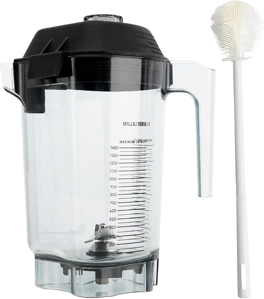 For Vitamix Blender Pitcher 48oz Fit for Quiet One VM0100A 15978 16016 36019 VM0145 Commercial BarBoss Advance Drink Machine Touch & Go Blender Container Cup Jar Jug Parts(with a cleaning bursh)