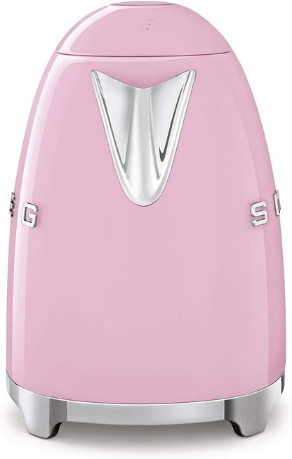 SMEG 50's Retro Style Electric Water Kettle with Automatic Shutoff, Removable Base, and Water Indicator, KLF03PKUS, Pink