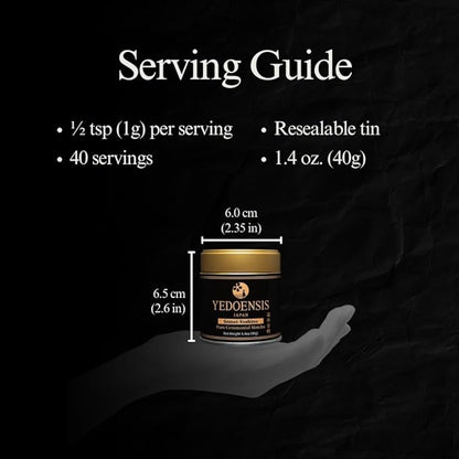 YEDOENSIS Pure Ceremonial Matcha "Somei-Yoshino" - Organic Japanese Green Tea Ceremonial Matcha Powder, JAS Certified Organic Vegan Gluten-Free (40g)