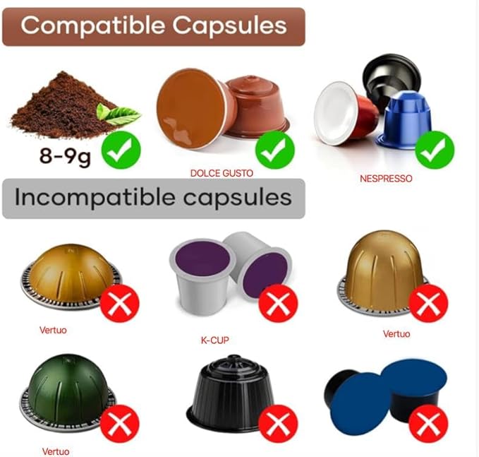 Portable Espresso Maker – 20 Bar Pressure Mini Coffee Machine, Battery Operated, Compatible with Ground Coffee and Select Pods, Includes Car Charger, for Hot & Iced Coffee (Black)