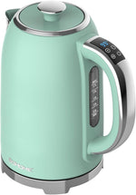 Load image into Gallery viewer, Electric Kettle, 1.7L/1500W, Stainless Steel, Digital Touch Panel, Keep Warm Function, Auto Shutoff, BPA-Free, Hot Water Kettle for Coffee &amp; Tea, No Plastic Contact with Water (Light Green)