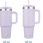 Load image into Gallery viewer, 40 oz Tumbler with Handle and 2 Straws,2 in 1 Lid Insulated Water Bottle Stainless Steel Travel Coffee Mug,Wisteria