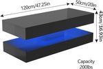 Load image into Gallery viewer, Uspeedy 47.3in Large High Glossy LED Coffee Table with 2 Storage Drawers,Black/White Modern Coffee Tables for Living Room,Living Room Tables,APP LED Lights (Black)