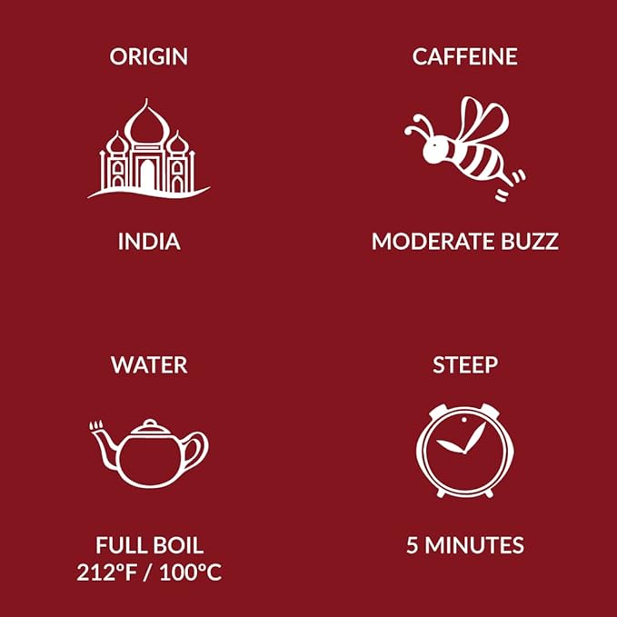 Two Leaves and a Bud Organic Assam Black Tea Bags, Whole Leaf Caffeinated Black Tea in Compostable Sachets, Delicious Plain or with Milk, 15 Count (Pack of 6)