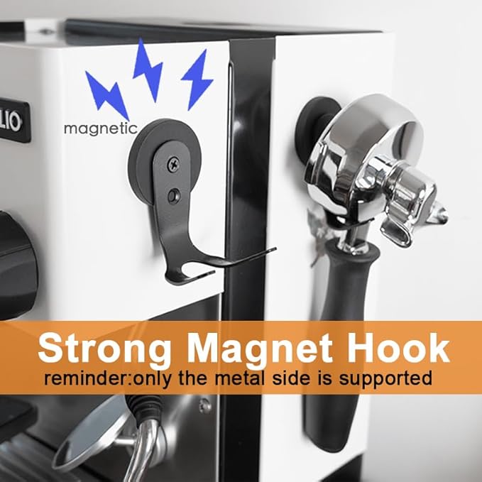 Magnetic Coffee Portafilter Tamper Holder, Organizer for Espresso Accessories, Compatible with Breville/Rancilio etc (Black, Stainless Steel 100%)