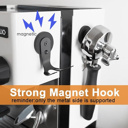 Magnetic Coffee Portafilter Tamper Holder, Organizer for Espresso Accessories, Compatible with Breville/Rancilio etc (Black, Stainless Steel 100%)